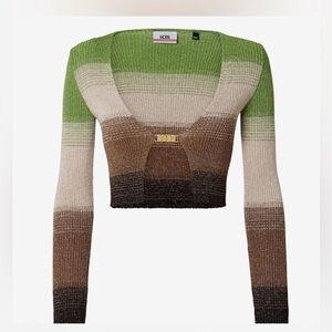GCDS Lurex Degradé cropped Cardigan NWT sz S